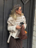 ترنچ کت کراپ استخوانی