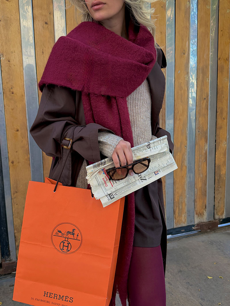 بورگاندى-٢ شال تک رنگ بورگاندی کد 1084 - Image 1