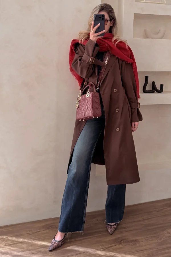 ترنچ کت کلاسیک  قهوه ای