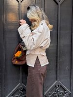 ترنچ کت کراپ استخوانی - Image 8