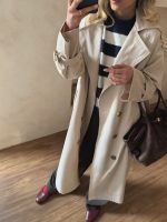 ترنچ کت کلاسیک بلند استخوانی کتان زارا - Image 2