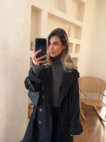 ترنچ کت کلاسیک بلند مشکی ۲ - Image 2