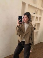 ترنچ کت کراپ نسکافه ای - Image 2