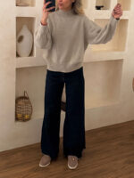 پلیور موهر یقه ایستاده خاکی - Image 2