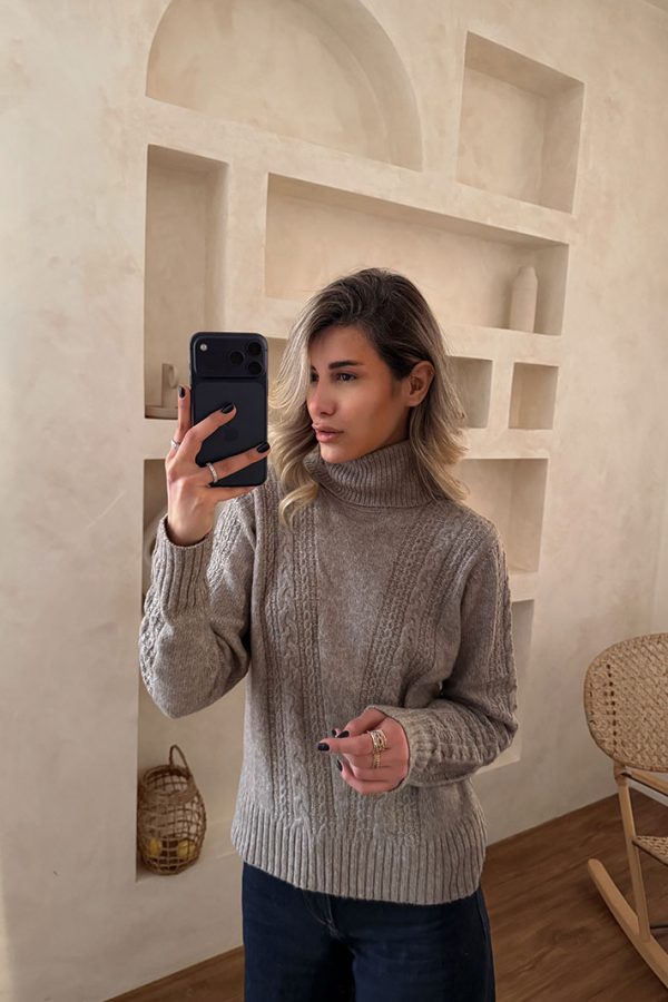 پلیور یقه اسکی موکا