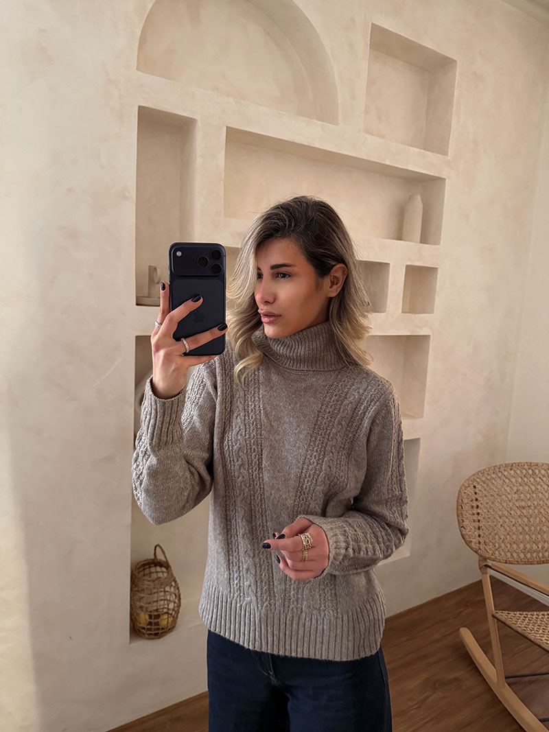 پلیور-موکا-2 پلیور یقه اسکی موکا - Image 1