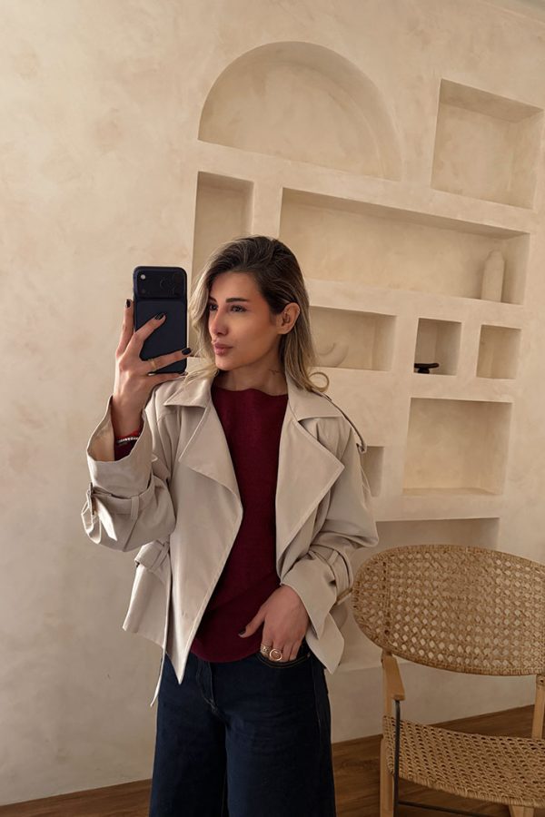 ترنچ کت کراپ استخوانی 2