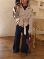 ترنچ کت کراپ استخوانی 2 - Image 2