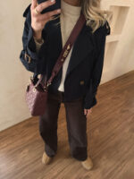 ترنچ کت کراپ سرمه ای - Image 3