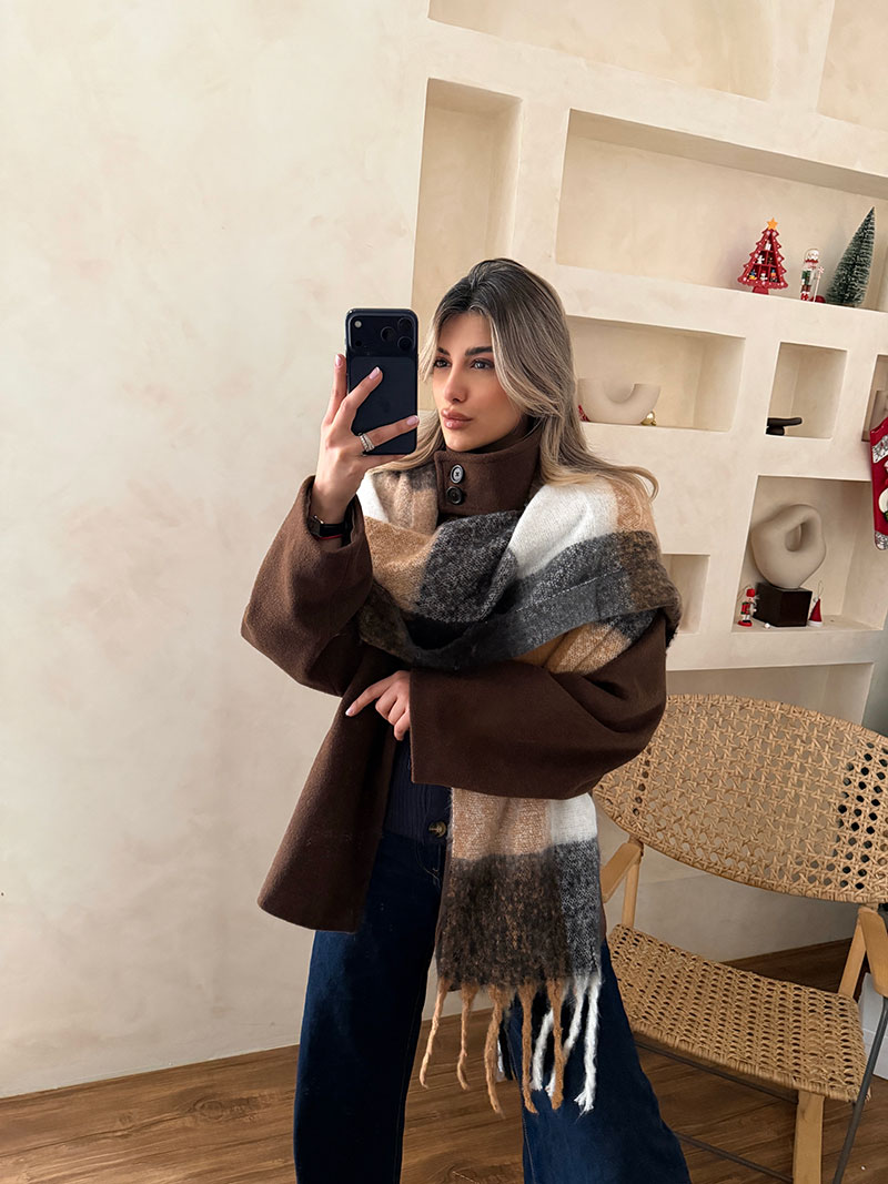 BIG 4KHONE (2) بیگ اسکارف چهارخونه کد 1151 - Image 1