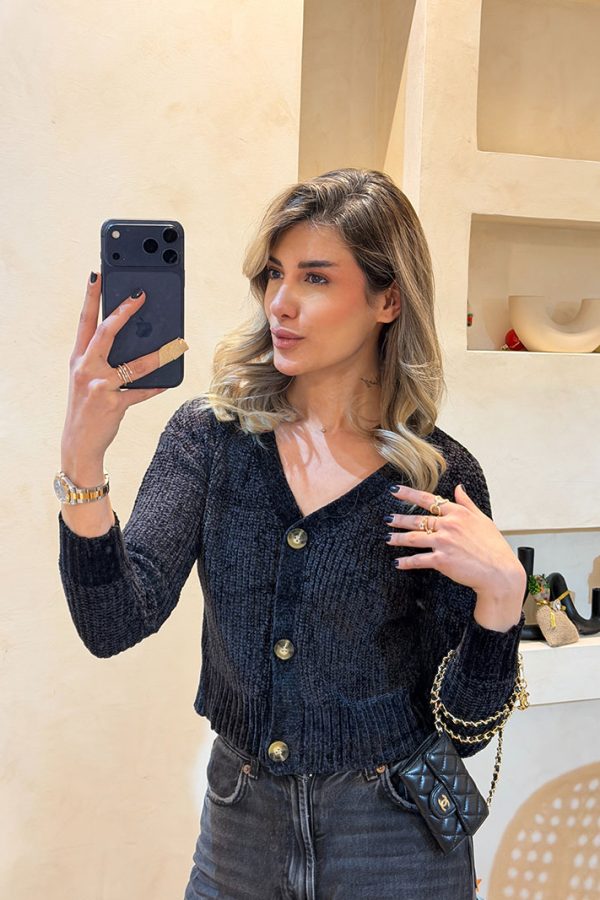 کاردیگن مشکی ZARA نخ مخملی