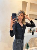 کاردیگن مشکی ZARA نخ مخملی - Image 3