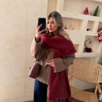 شال تک رنگ بورگاندی کد 1084