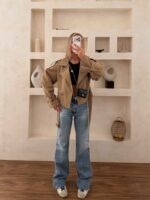 ترنچ کت کراپ نسکافه ای