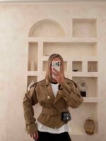 ترنچ کت کراپ نسکافه ای - Image 2