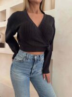 پلیور گره ای مشکی only - Image 2