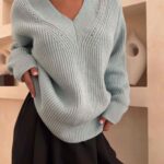 پلیور سبز پاستلی یخی