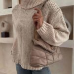 پلیور یقه اسکی کرم