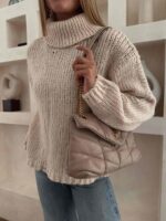 پلیور یقه اسکی کرم