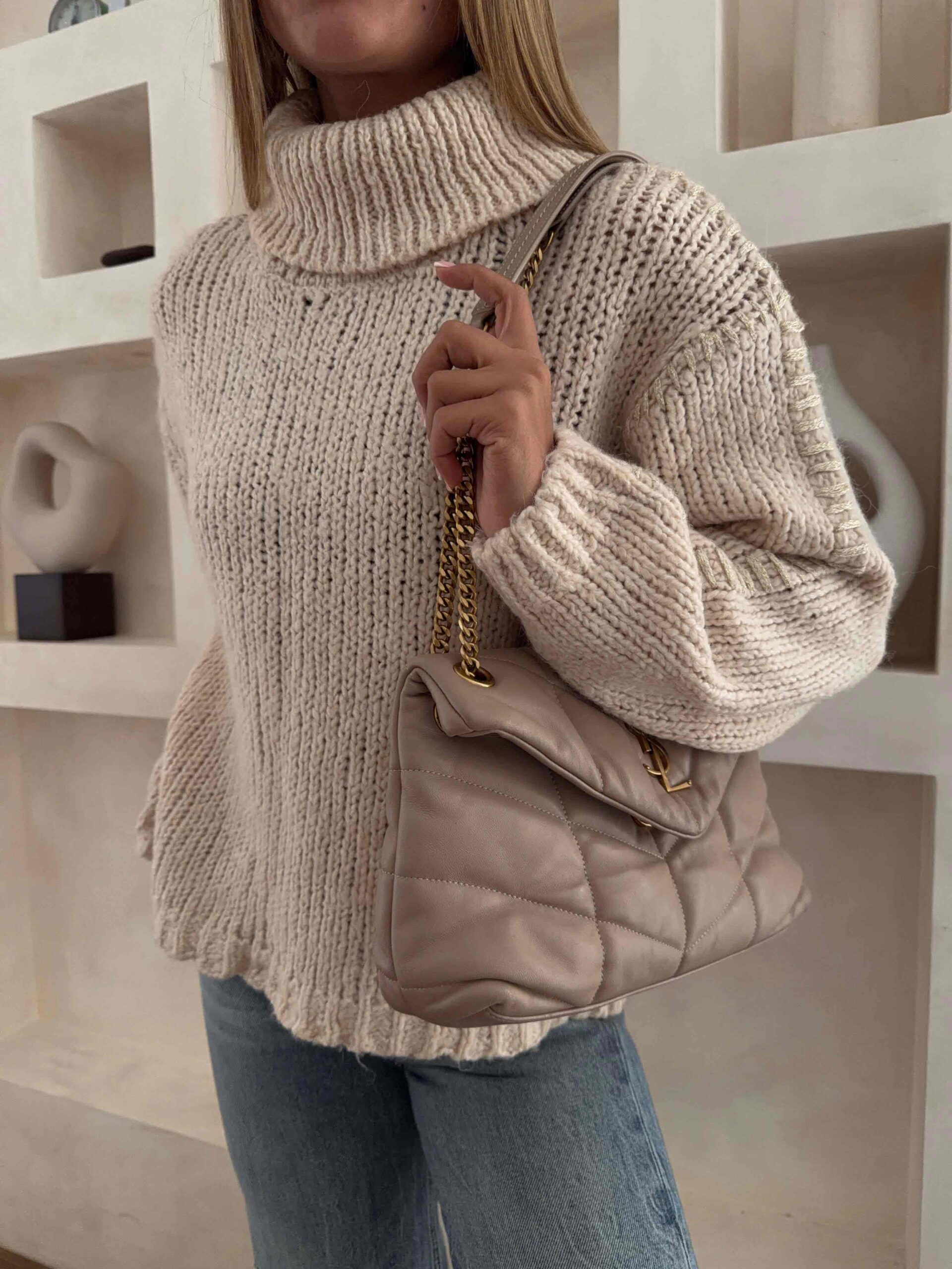 IMG_3628 پلیور یقه اسکی کرم - Image 1