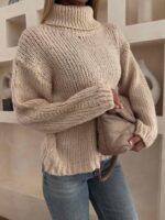 پلیور یقه اسکی کرم - Image 2