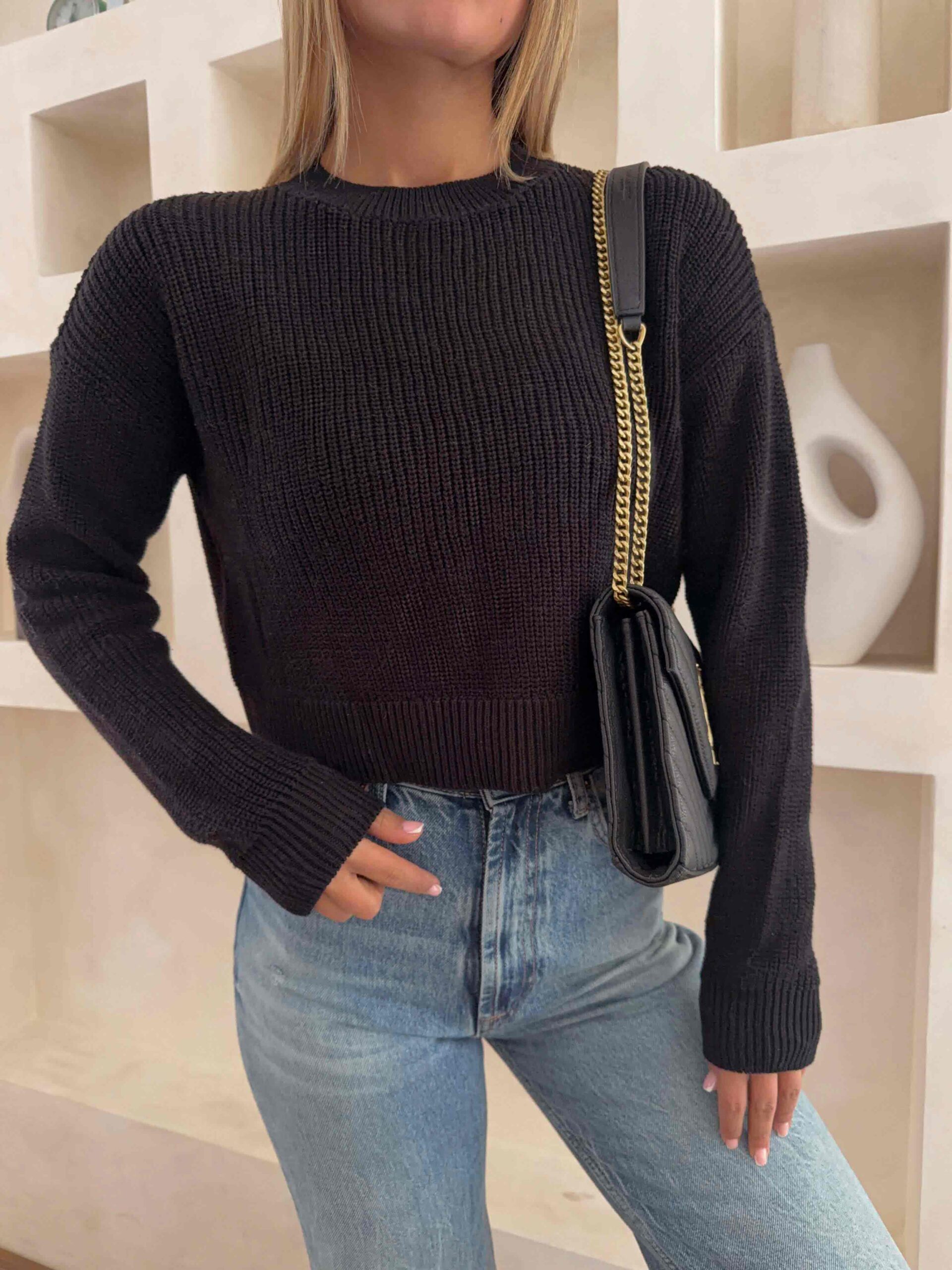 IMG_3642 پلیور کراپ مشکی noisy may - Image 1