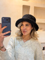 کلاه باکت دو رو رنگ مشکی - Image 2