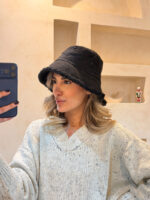 کلاه باکت دو رو رنگ مشکی