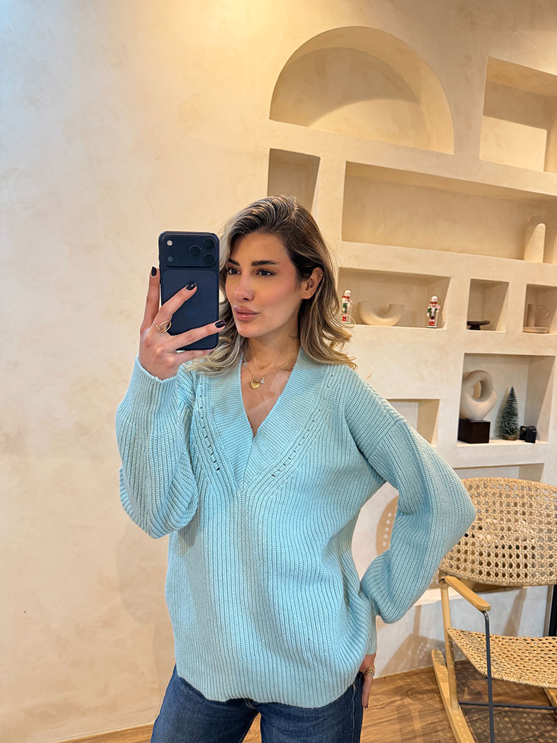 IMG_9237 پلیور سبز پاستلی یخی - Image 1