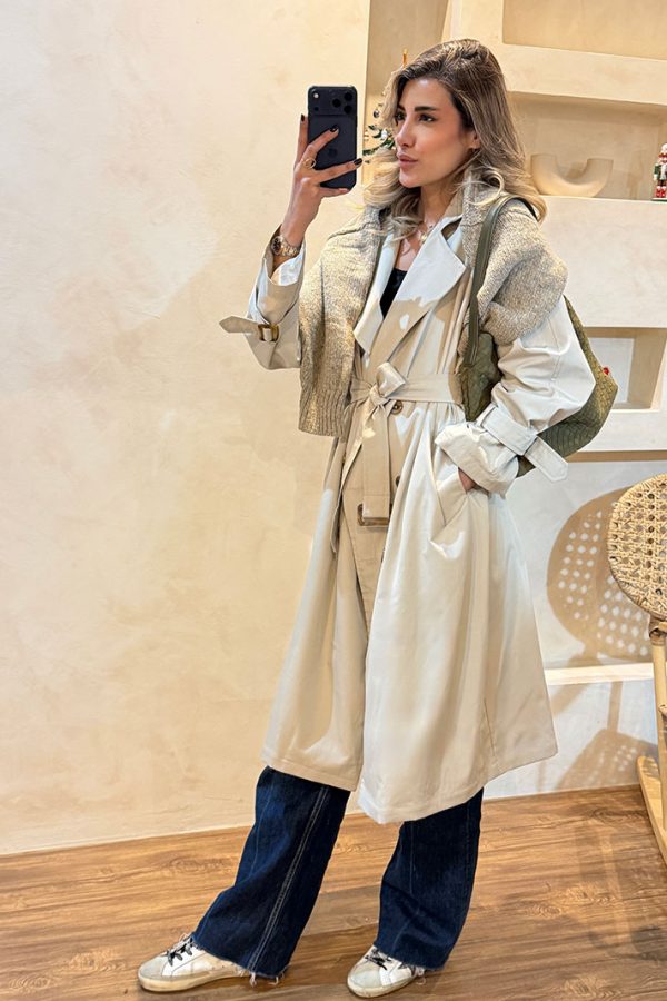 ترنچ کت کلاسیک بلند استخوانی 2