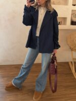 کت جین سرمه ای متوسط - Image 5