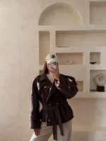 پالتو مادام قهوه ای - Image 4