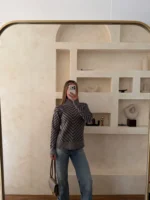 پلیور V-line طوسی مشکی - Image 3