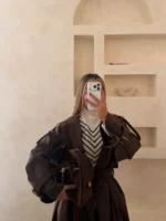 پلیور V-line کرم مشکی - Image 2