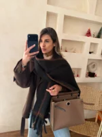 بیگ اسکارف دورنگ مشکی موکایی