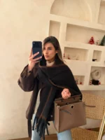 بیگ اسکارف دورنگ مشکی موکایی - Image 2