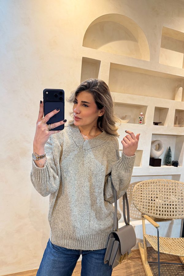 پلیور دونه برفی کرم خاکی