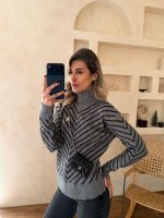 پلیور V-line طوسی مشکی - Image 2