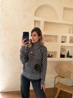 پلیور V-line طوسی مشکی