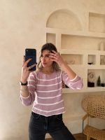 پلیور راه راه صورتی و سفید - Image 2