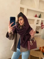 شال تک رنگ زرشکی