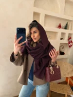 شال تک رنگ زرشکی