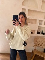 پلیور یقه هفت کرم زارا