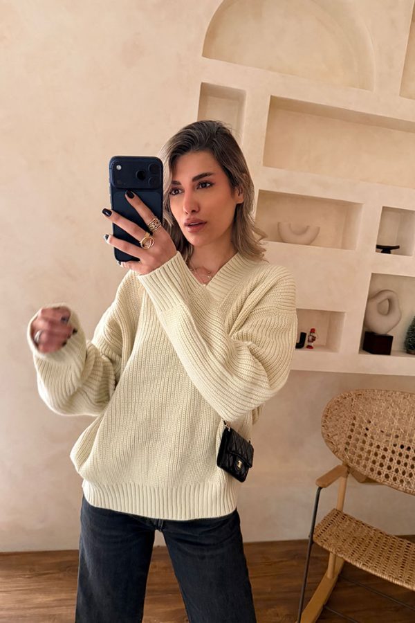 پلیور یقه هفت کرم زارا