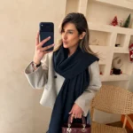 شال تک رنگ سرمه ای