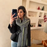 شال دورنگ فسفری طوسی