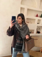 بیگ اسکارف پیچازی دو رو مشکی - Image 2