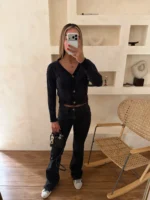 کاردیگن مشکی ZARA نخ مخملی - Image 4