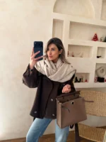 شال تک رنگ کرم - Image 2