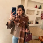 شال camel چهارخونه